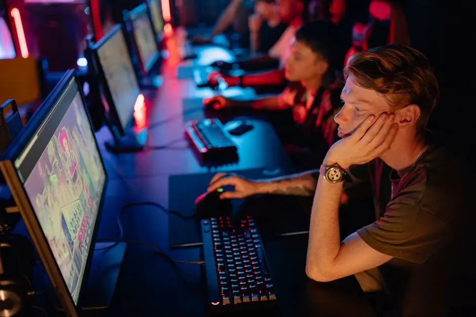 Pemain esport berdiskusi setelah pertandingan komunitas